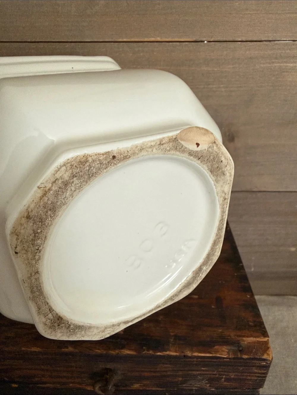Vintage Ungemach Pottery (UPCO) White Ceramic Octagonal Planter — Model 803